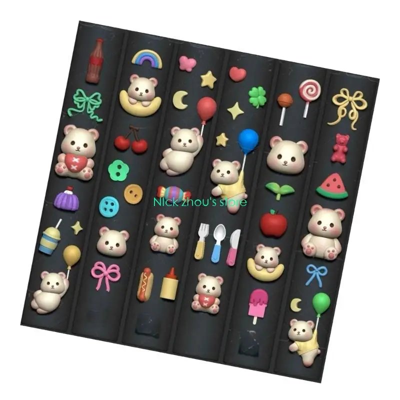 E15E قالب أظافر متعدد الوظائف قالب تزيين الأظافر على شكل حيوان قوالب إكسسوارات الأظافر