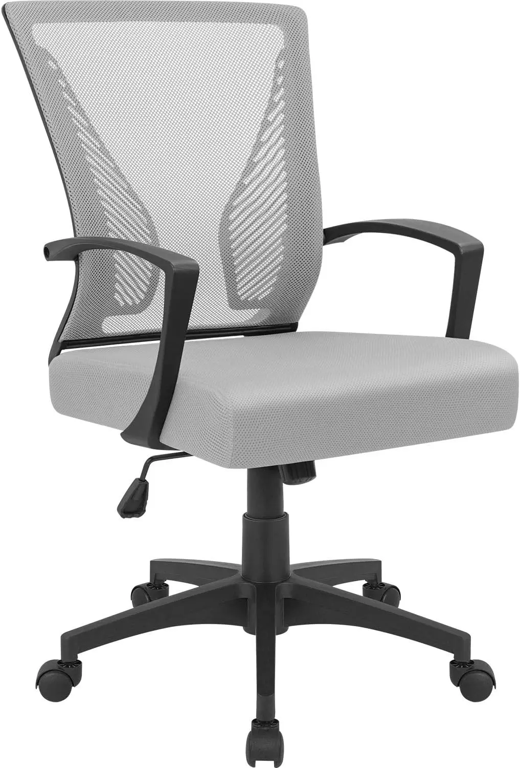 

Mid back rotating lumbar support office chair, computer ergonomic mesh armchair