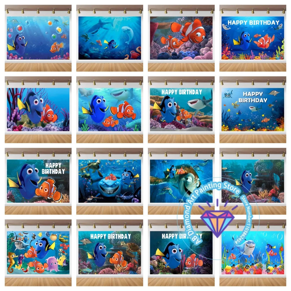 

Finding Nemo Marlin Bruce Dory AB Diamond Painting Kit Square Round Diamond 5D DIY Mosaic Handmade Art Exquisite Gift Home Decor