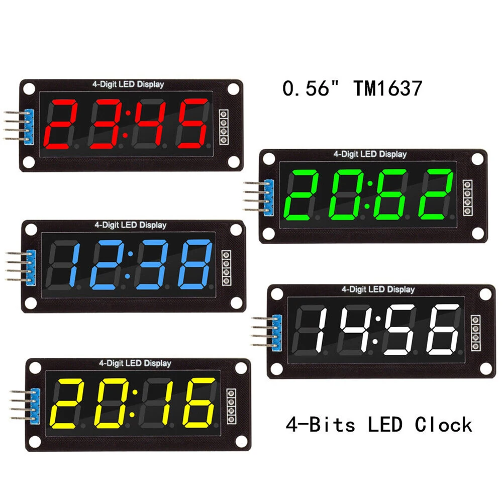 

0.56" Inch TM1637 RGB 4-Bits Digital LED Clock Tube Display For 1pc Practical Tool Accessories