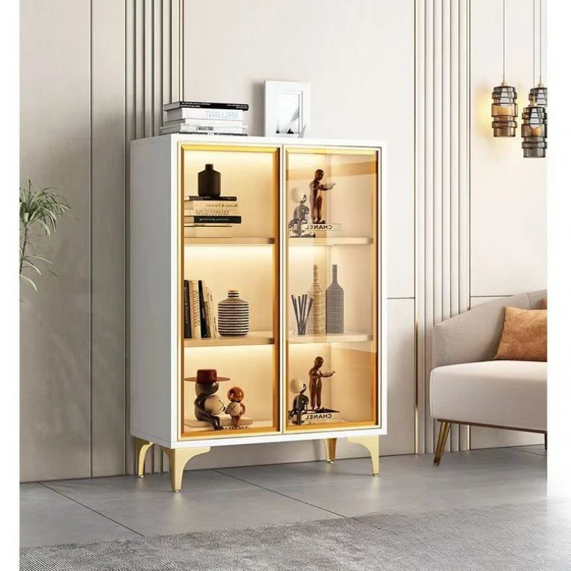 display cabinet transparent wine cabinet household luxury bookcase with glass door wine cabinet