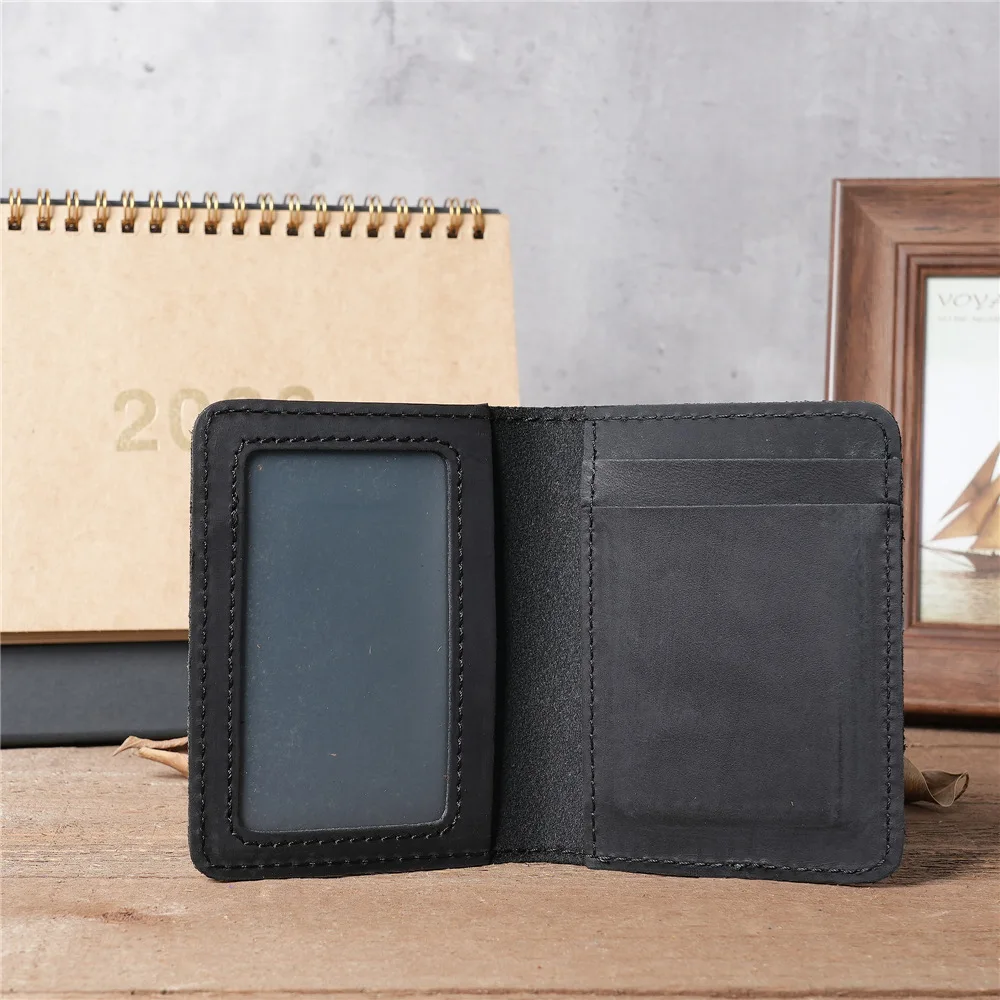 Handcraft Leather Credit Card Holder Vintage Men's Wallet For Credit Cards Case And Driver License Vintage Brown Minimalist