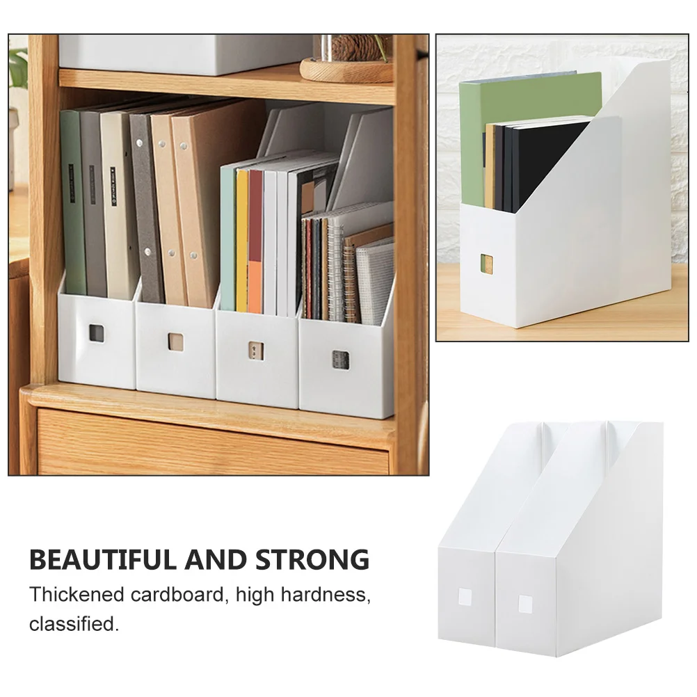 3Pcs Desktop File Folder Storage Box Document ganizer Magazine Holder Plastic Tray Vertical Rack Office Supplies Desk