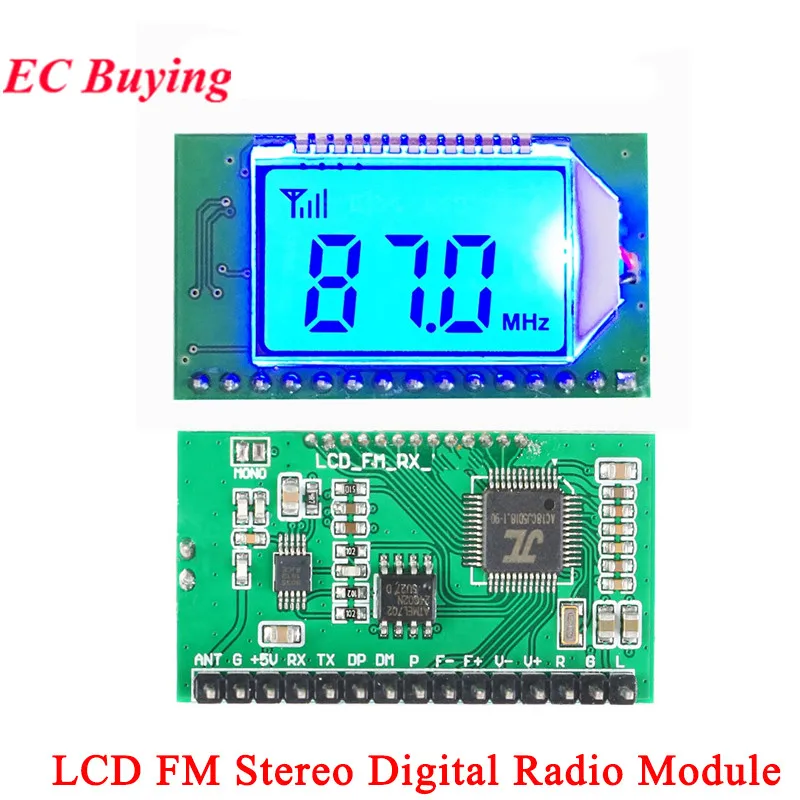 Modulo ricevore trasmettore Radio FM DSP PLL 87-108MHz scheda microfono Wireless digale modulazione di frequenza multifunzione Modulo ricevore trasmettore Radio FM DSP PLL 87-108MHz scheda microfono Wireless digale modulazione di frequenza multifunzione