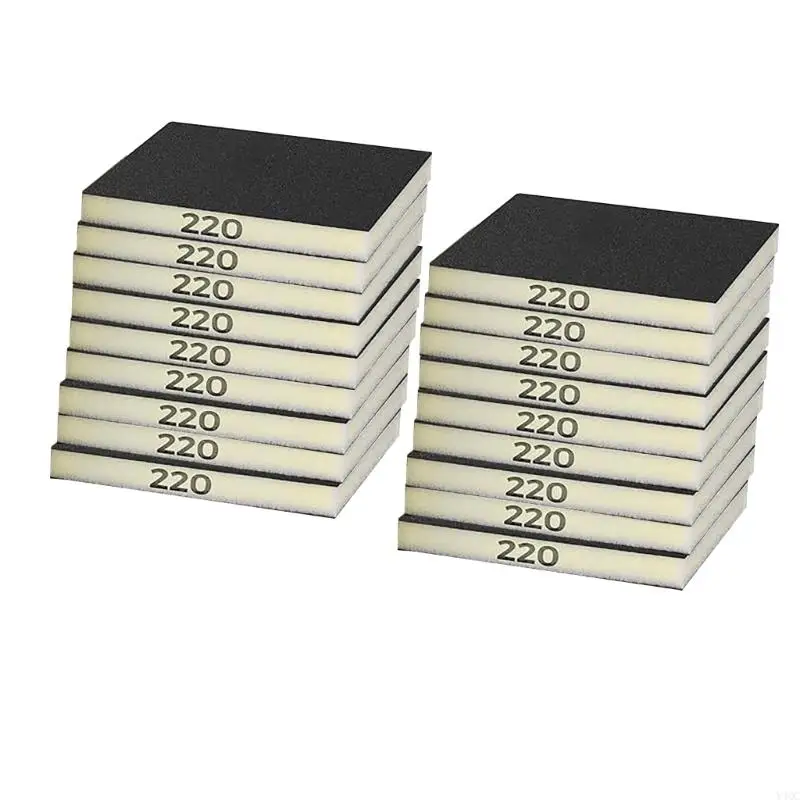Pack Of 18 Sanding Sponges Grits for Wet and Dry Projects Washable Sturdy for Wood Plastic Metal Surfaces Treatments Y4QC