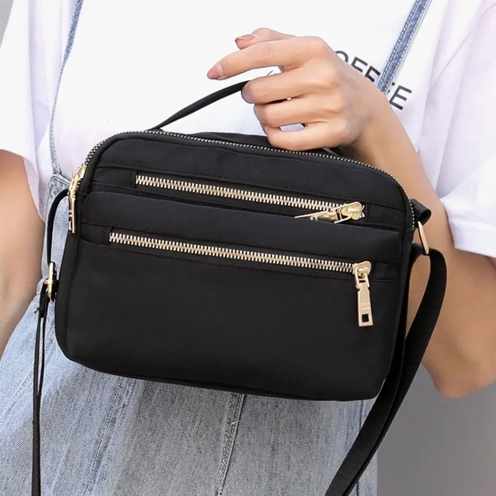 

Casual Multi Layer Nylon Crossbody Bag Canvas Zipper Women Backpack Waterproof Korean Style Oxford Shoulder Bag Girls