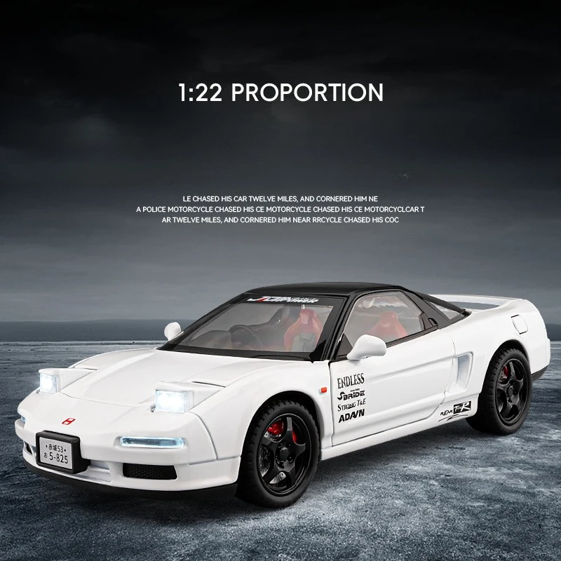 

1:22 NSX NA1 модель спортивного автомобиля из сплава, литой под давлением металл, классический гоночный автомобиль, модель автомобиля, звук и свет, детская игрушка в подарок