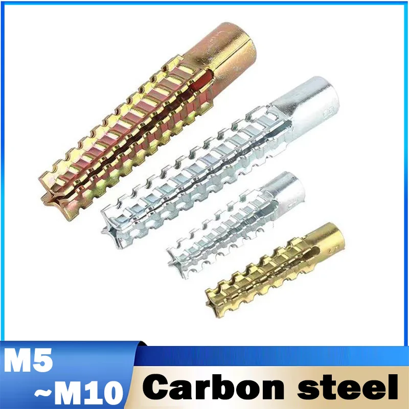 M5~M10 Carbon steel Anchor Expansion Tube Pipe Serrated Steel Wall Anchors For Concrete Wall Fasteners Self Tapping Screws Bolts
