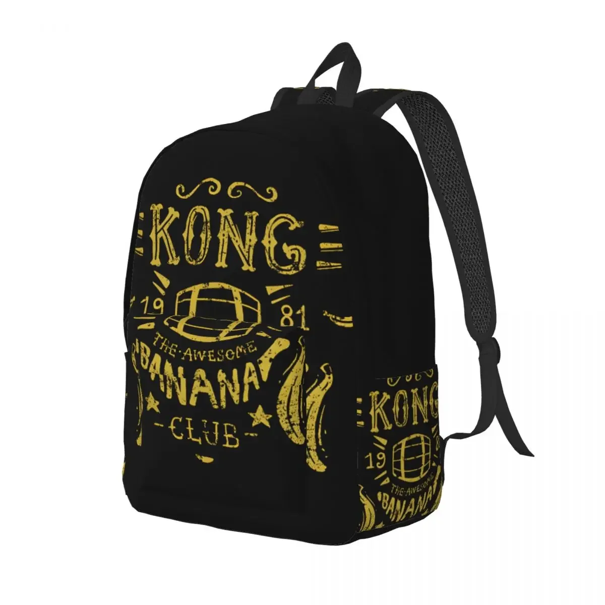 Gift Kong Banana Club Zipper Closure Book Pack D-Donkey Kong Dual-Use Students Laptop Bag Camping