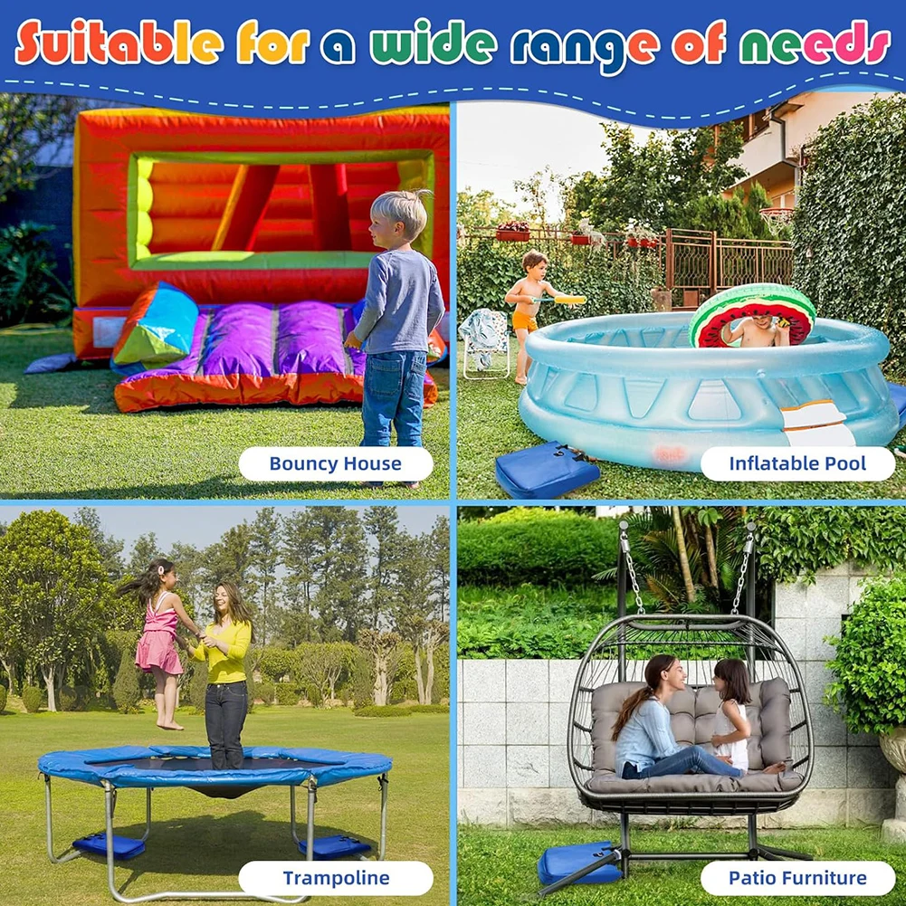4 Pcs Vinyl Sand Bags Bounce House Sand Bags with Handle Holds 55 Pound Capacity for Bounce House Inflatable Water Bounce House