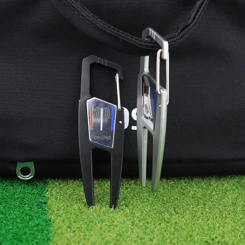 Golf Divot aracı Golf vuruş yeşil çatal çinko alaşım Golf çimen onarım aracı Pitch oluk temizleyici Golf Pitchforks Golf aksesuarları