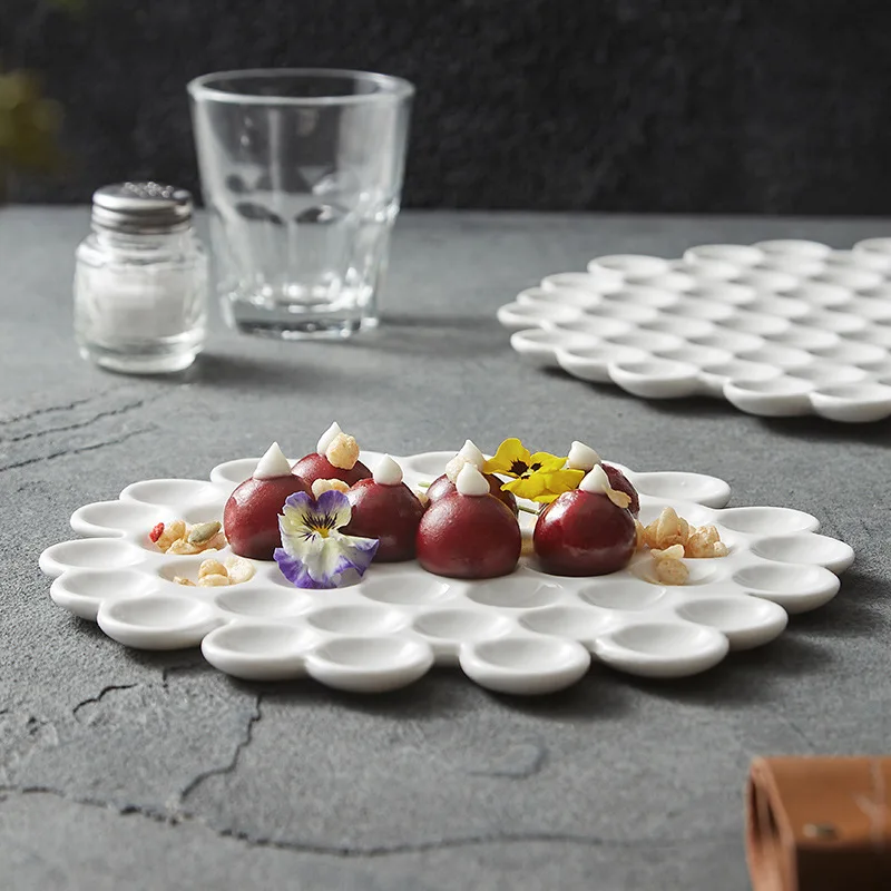 Plate White ceramic dish plate Dessert plate home advanced Japanese ceramic tableware