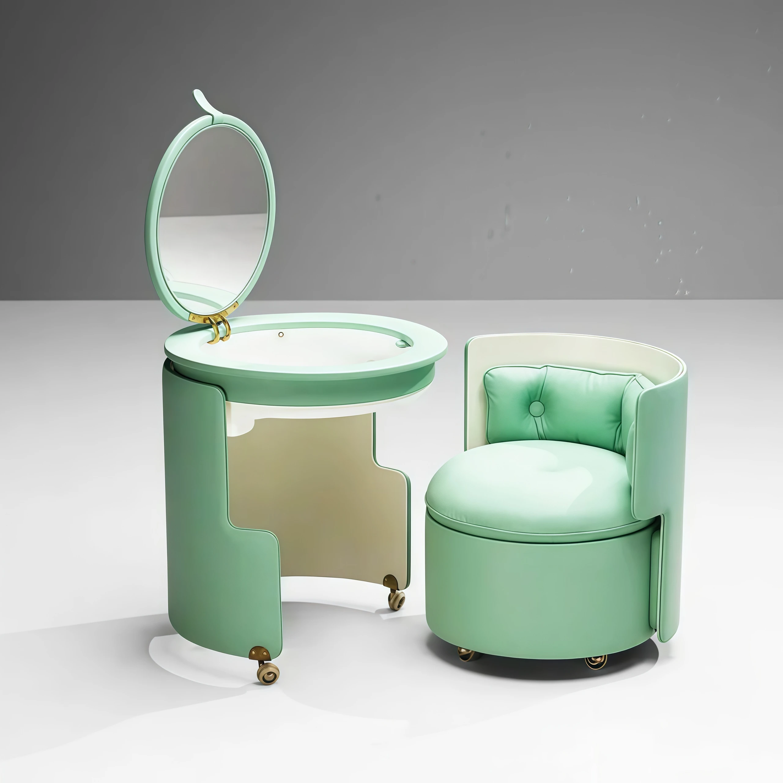 Italian Luxury Modern Solid Wood Dressing Table Adjustable Leather Seat Flip Mirror Storage Chair Bespoke Stainless Steel