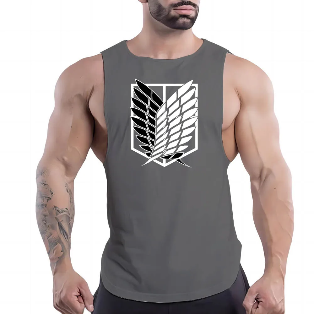 Leisure Y2k Print Tank Top Breathable Basketball Sleeveless Shirt Outdoor Gym Clothing Men Sport Summer Quick Dry Fashion Fnaf