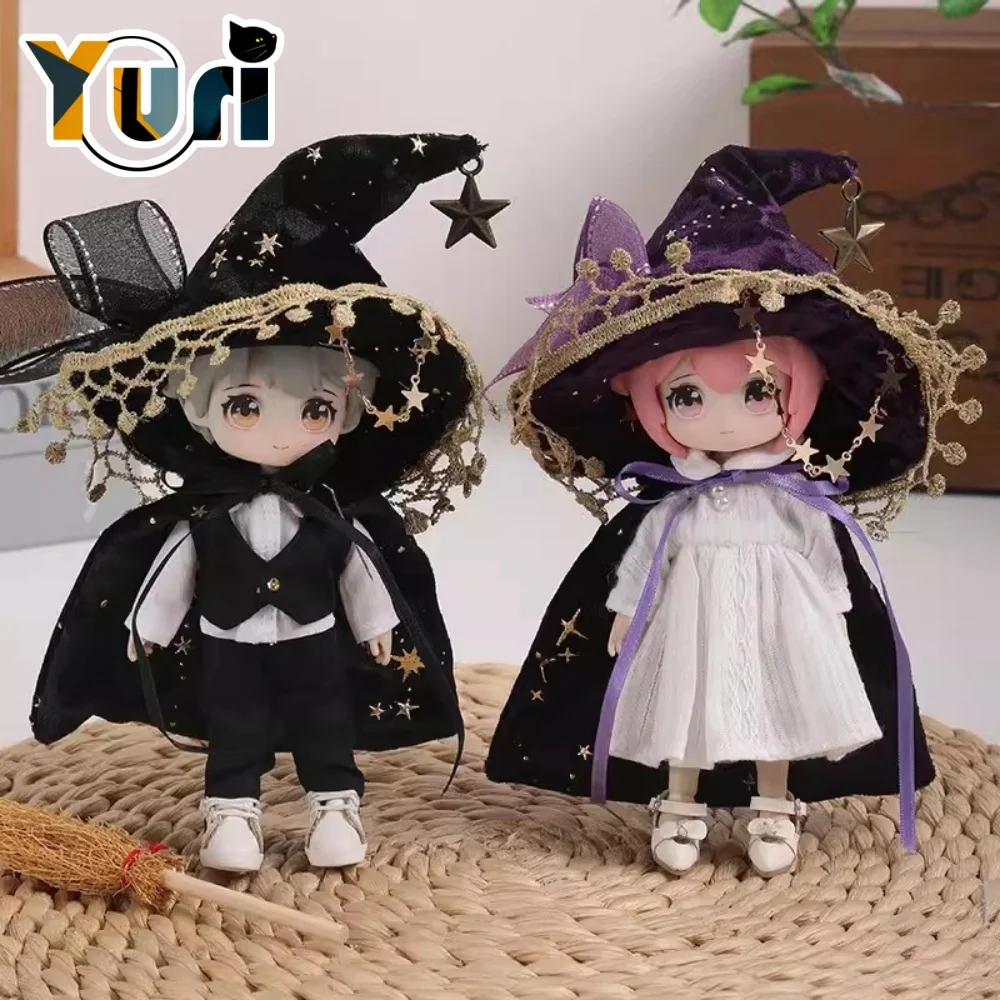 

Шапка Yuri Witch, накидка, костюм, накидка для OB11 1/12, Одежда BJD, одежда, игра, косплей, милый реквизит C