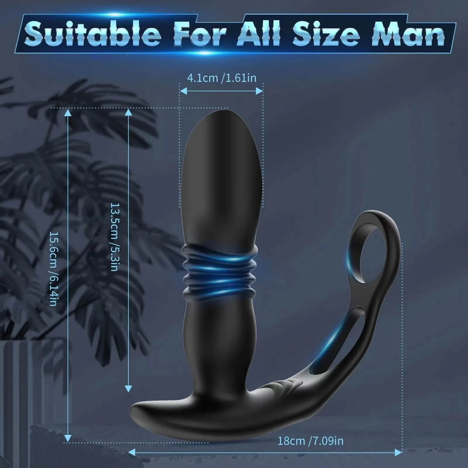 Telescopische Dildo Anale Vibrator Mannelijke Prostaat Massager Vertraging Ejaculatie Penis Ring Butt Plug Speeltjes voor Mannen Gay 18 +