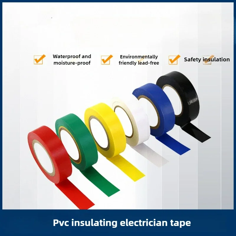 1PC PVC Electrical Tape Insulation Waterproof Lead-free Black Tape Wire Sealing Binding Electrical Tape