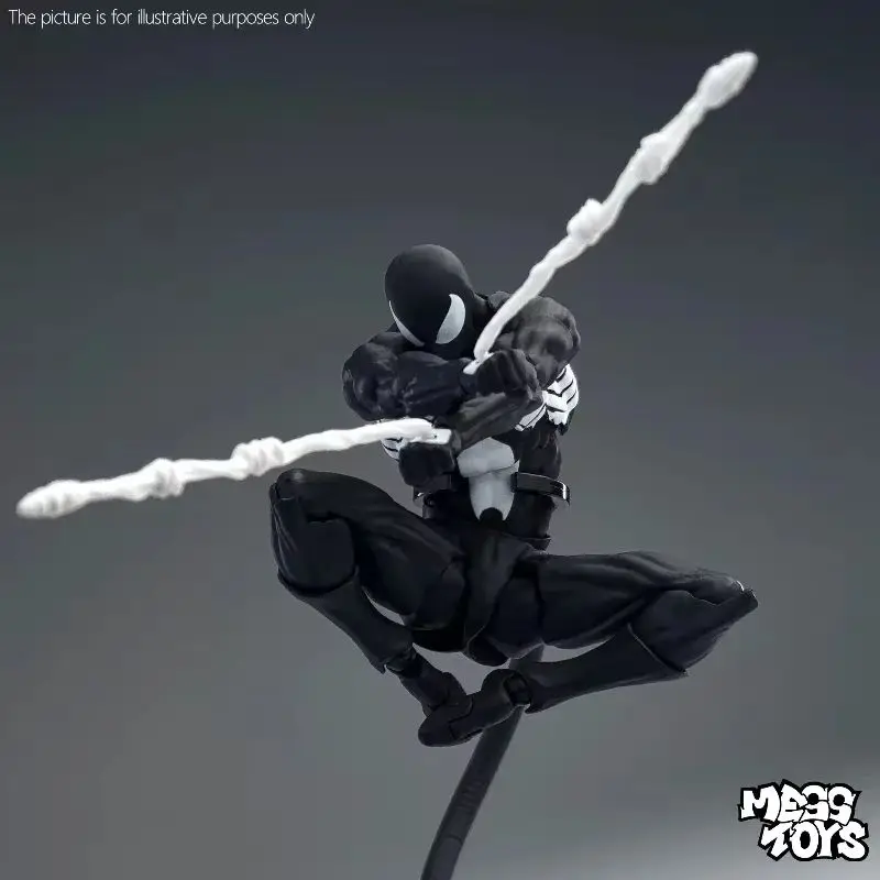 

Hot Marvel Mess Toys Spider Black Suit Neighbor Symbiote Scarlet Spider Kaine Parker Black Red Spider Action Anime Figure Toys