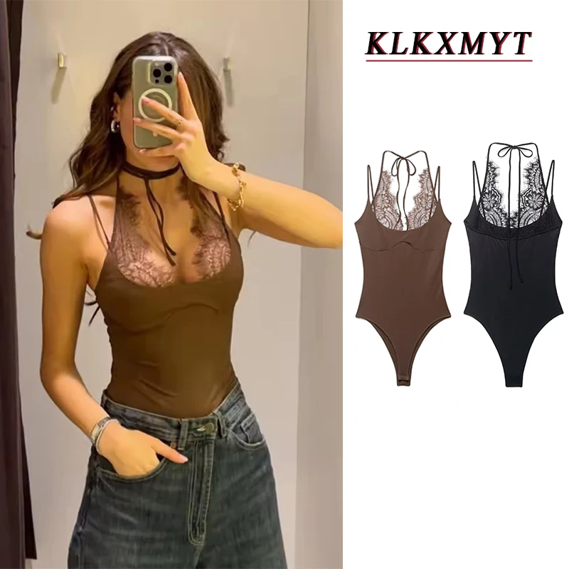 

Модный женский комбинезон для вечеринок, сексуальный, с кружевными вставками, на бретелях, с открытой спиной, боди для женщин, модный комбинезон для отпуска весна-лето 2026