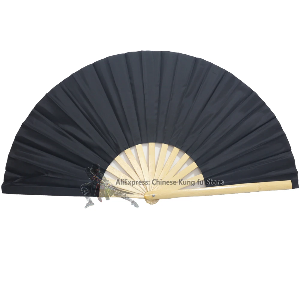 Solid Color Tai Chi Fans Kung fu Fan Martial arts Wushu Training Equipment High Quality Bamboo Big Sound