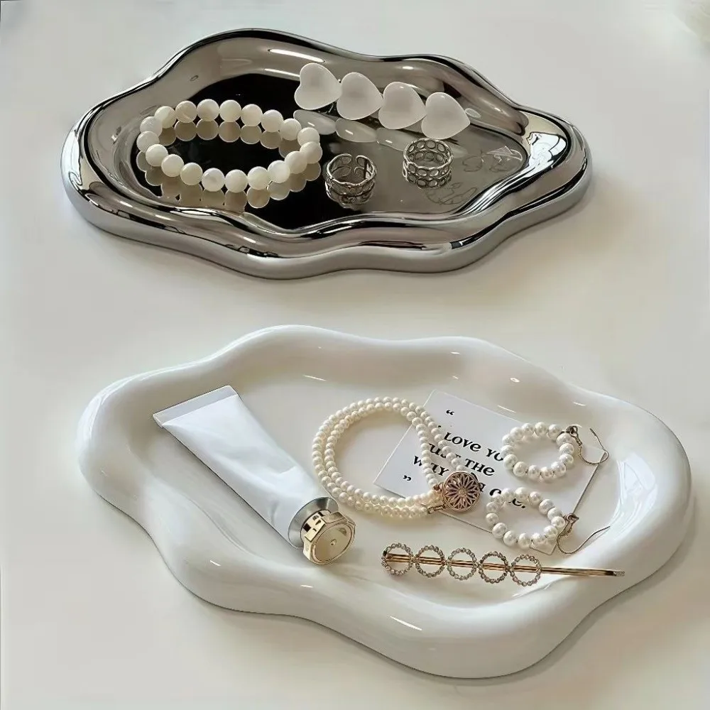 Ins Plastic Jewelry Tray Mini Cloud Shape Jewelry Display Plate Storage Plate Watches/Keys Storage