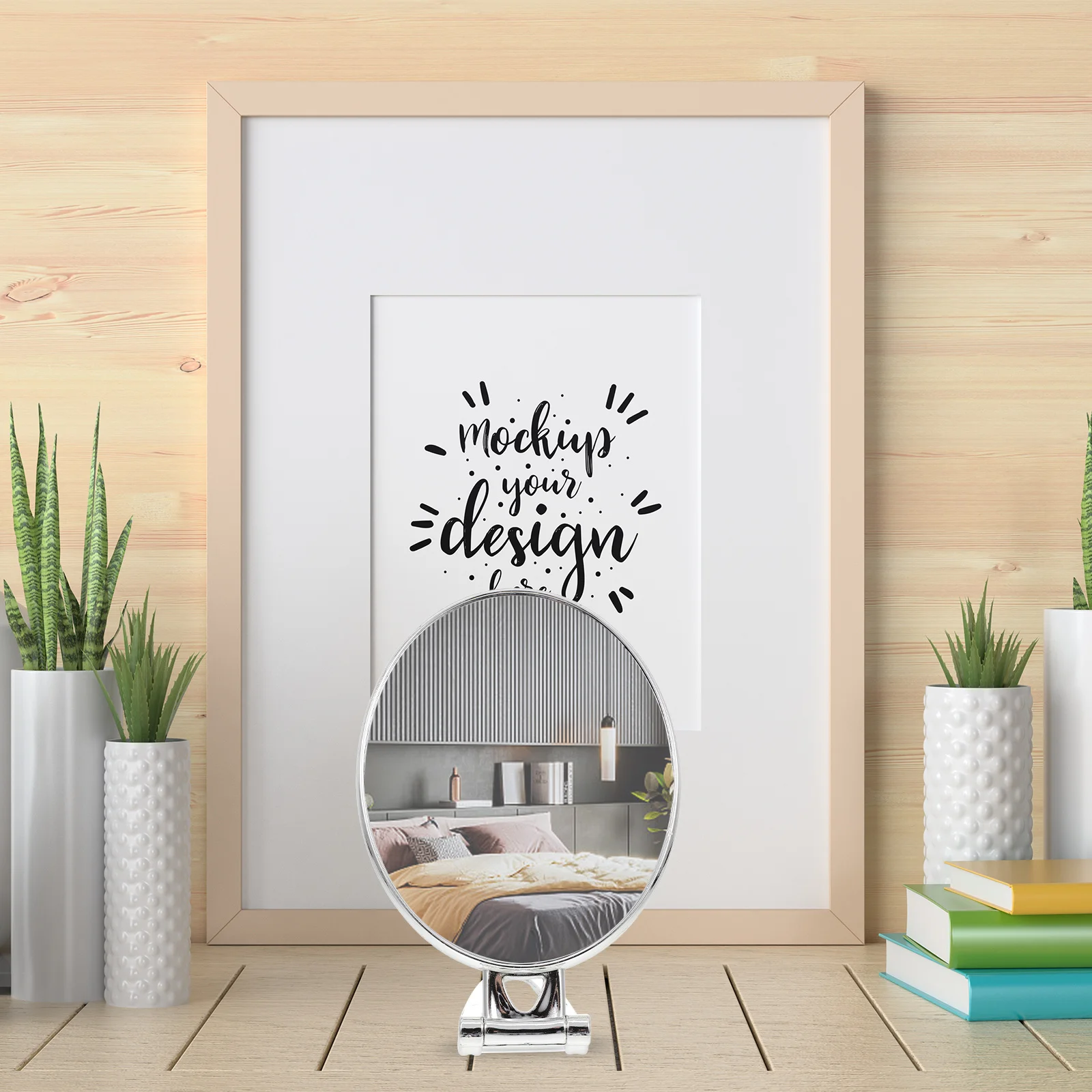 Unique Design Makeup Mirror for Women Tabletop Bathroom Desk Dresser Decoration Makeup Mirror Dresser Decoration