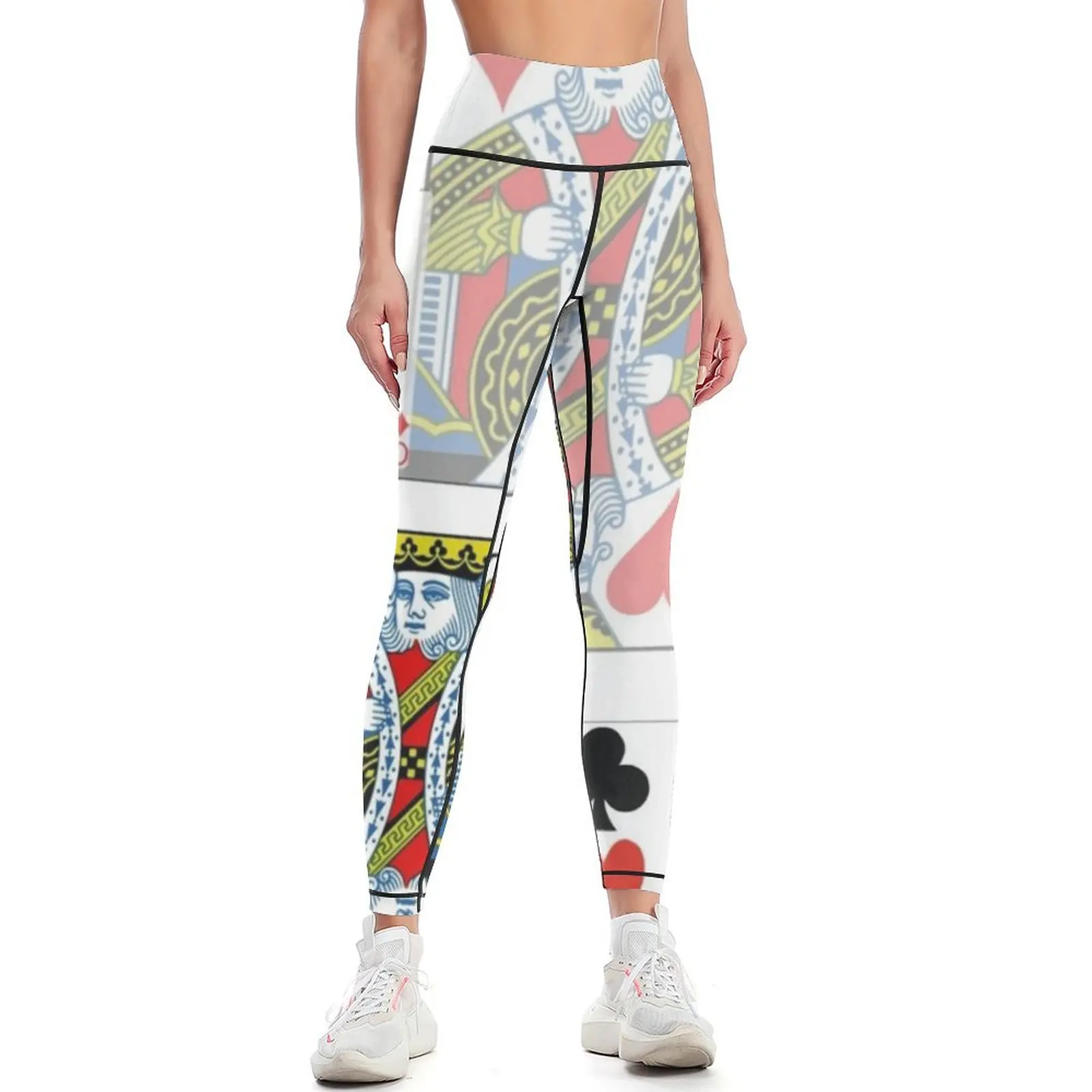 

CASINO NIGHTS ART KING & QUEEN PLAYING CARDS ABSTRACT Leggings Leginsy push up Women's sportswear Womens Leggings