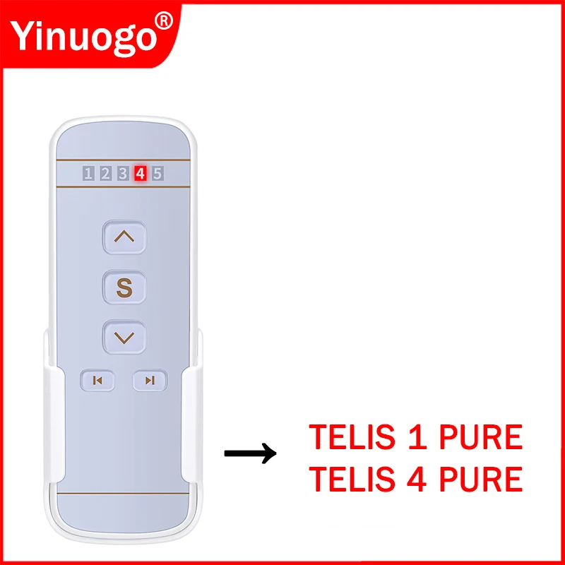 TELIS 1 4 PURE 1810633 1810632 1810632A 1810631 433.42MHz Curtain Remote Control 5 Channel Replacement Window Curtain Controller