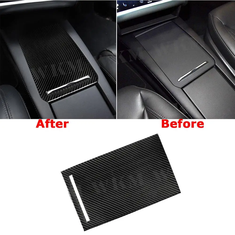 

Carbon Fiber Interior Trim Console Armrest Box Moulding Cover Sticker For Tesla Model S X 2014-2019 Car Styling
