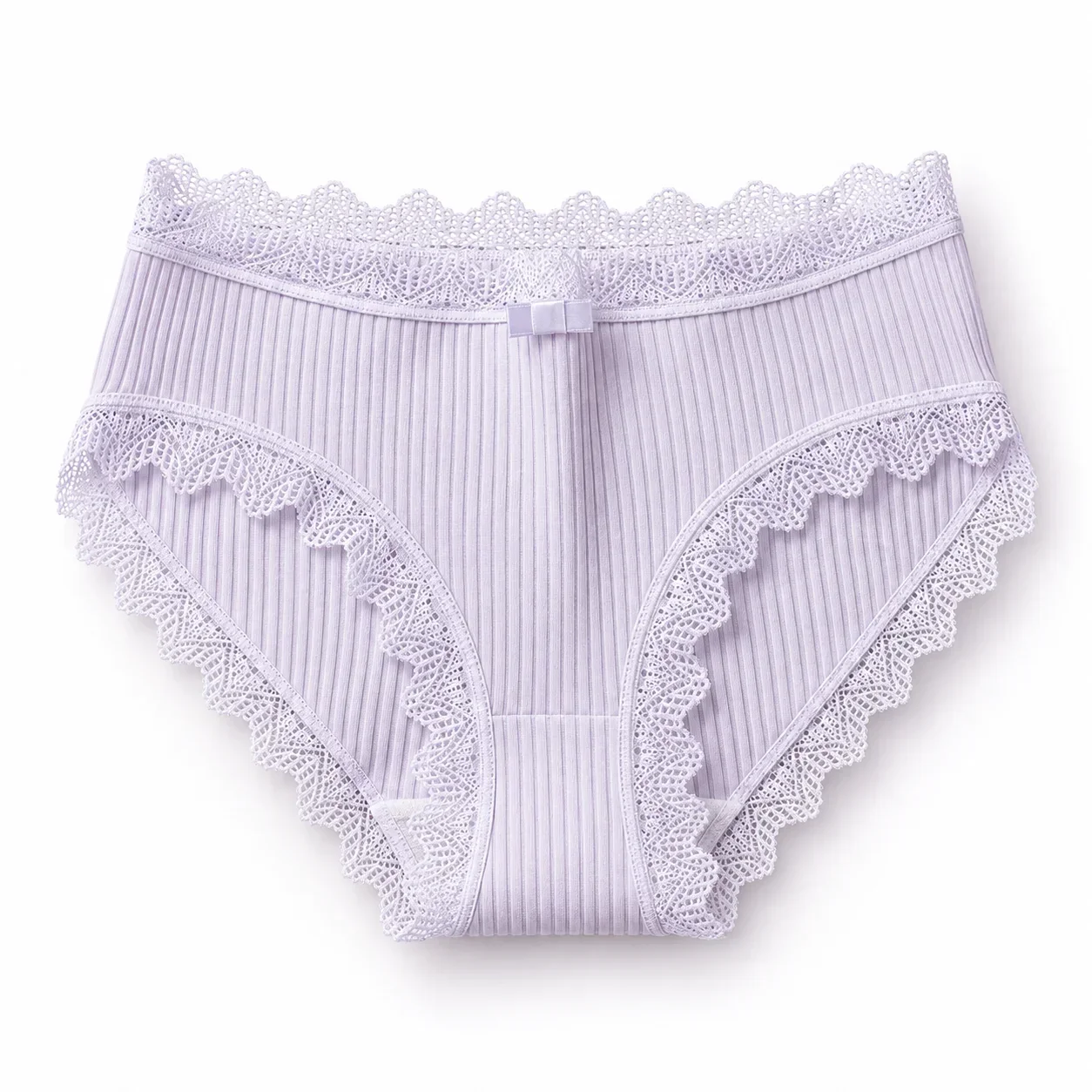 Women's Lace Threaded Underwear, Mid-waist Breathable Pure Cotton Bottom Women's Underwear, Briefs Panties Women Thongs