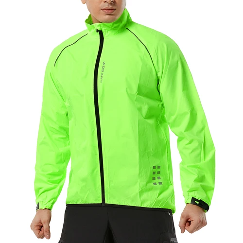 Imagen 2 del producto WOSAWE, cazadora de ciclismo para hombre, chaqueta reflectante ultraligera a prueba de viento para hombre, abrigo de viento para bicicleta de montaña y carretera, ropa de bicicleta de manga larga