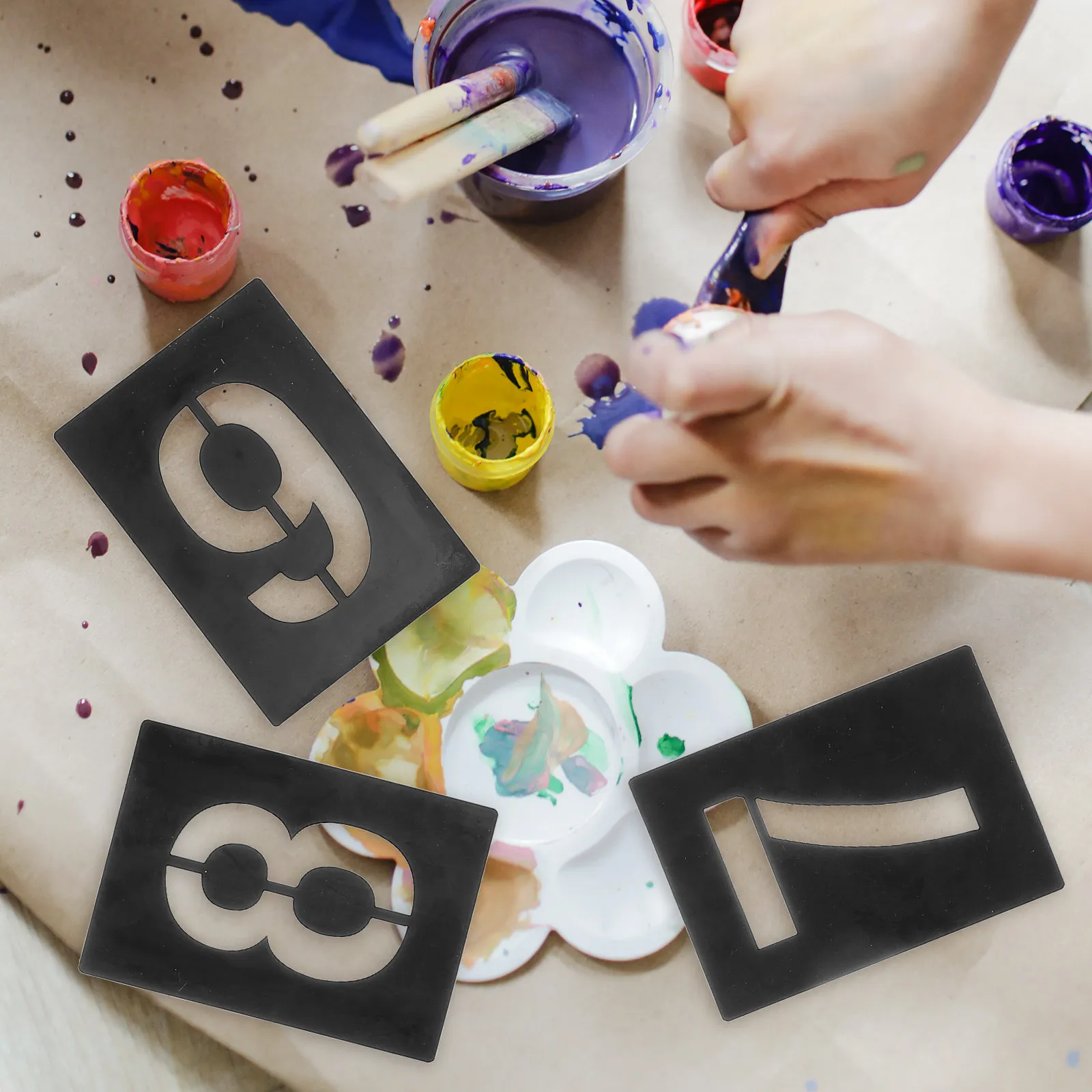 1Set Number Stencil PVC 0-9 Strong Reusable Templates for Painting on Wood Signs Home Holiday Stencils for Spray Ink Acrylic