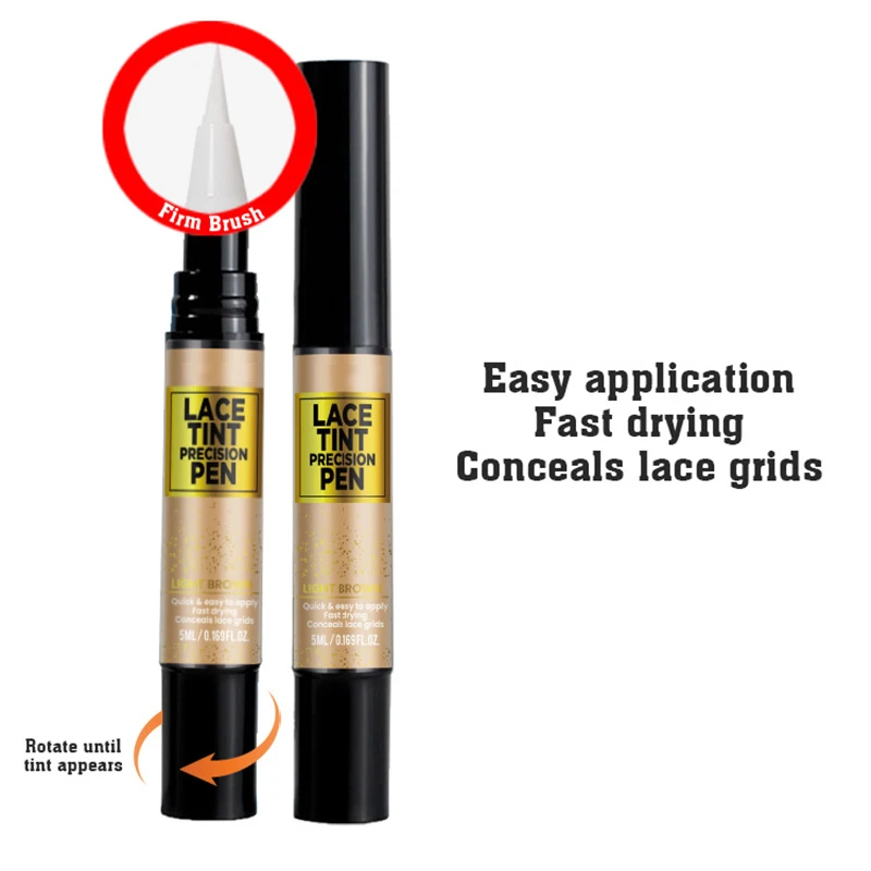 Tinted Lace Precison Parting Pen Wig Lace Tint with Brush Applicatior, Easy to use, Long Lasting Formula, Blends Natural