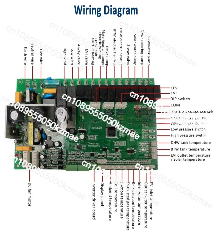 استبدال مضخة الحرارة لوحة دارات مطبوعة |   وحدة تحكم العاكس التجارية لأنظمة المياه الساخنة