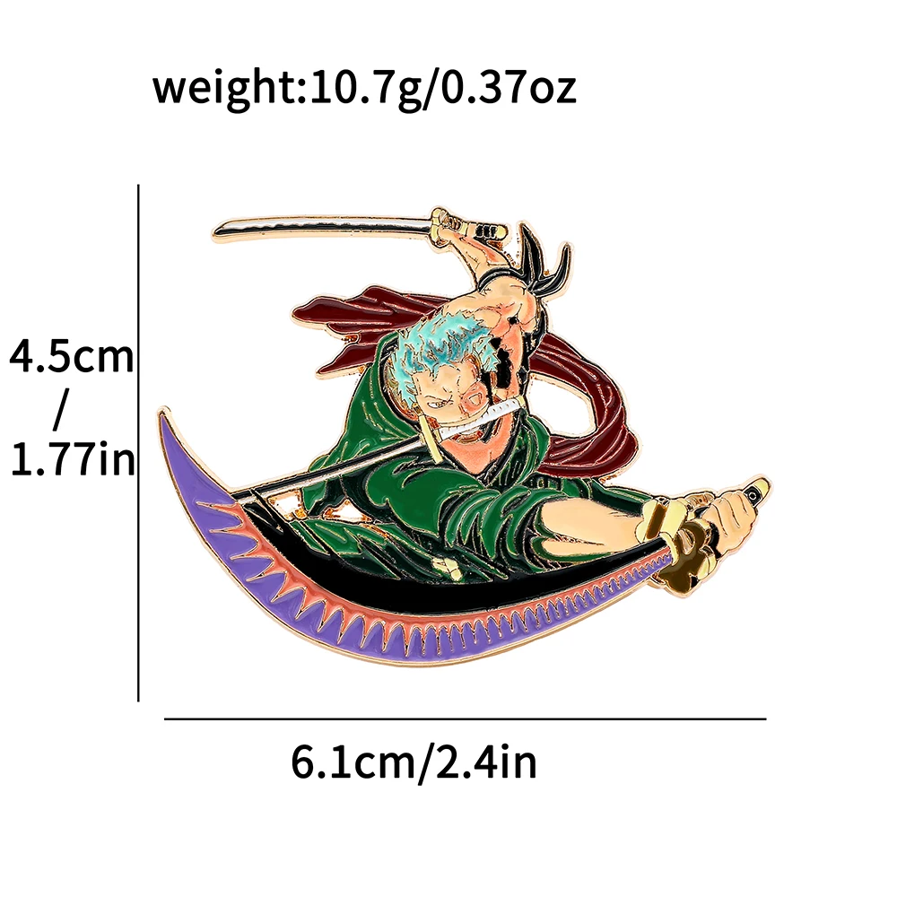 Coole One Piece Emaille-Pins | Langlebige Metallbroschen mit Luffy-, Ace- und Zoro-Designs | Perfekt für Rucksackdekoration & Geschenke – Detail 1
