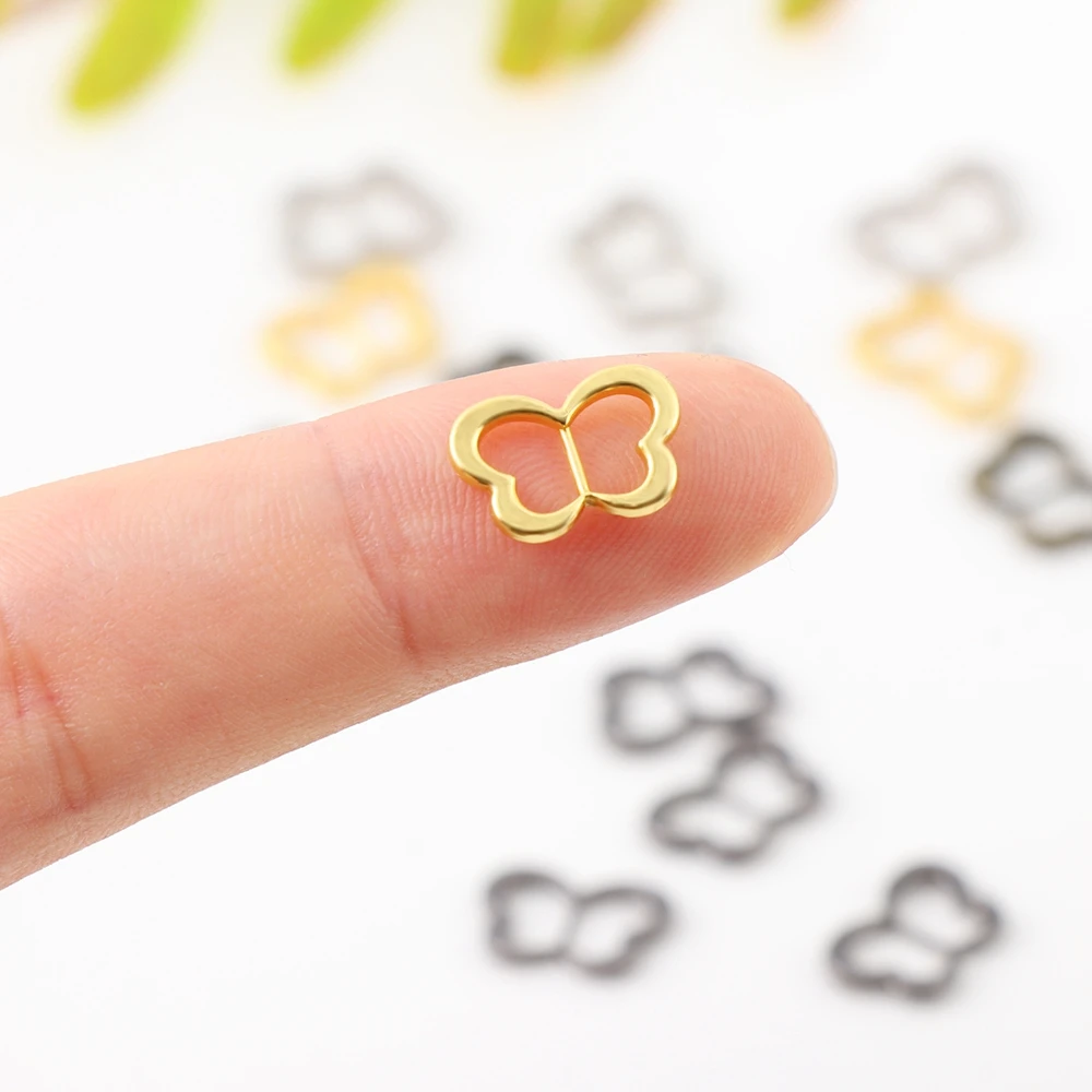 20 قطعة عالية الجودة 4 ألوان صغيرة جدا فراشة حزام أزرار أكياس دمية اكسسوارات Diy بها بنفسك دمى أبازيم ثلاثي الإنزلاق مشبك