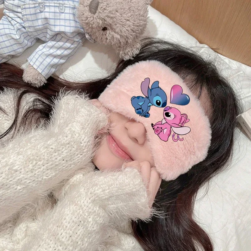 Disney Stitch Plush Eye Masks Cartoon Stich Sleeping Blindfold Soft Cute Eyepatch Girl Travel Sleep Eye Band Birthday Gifts