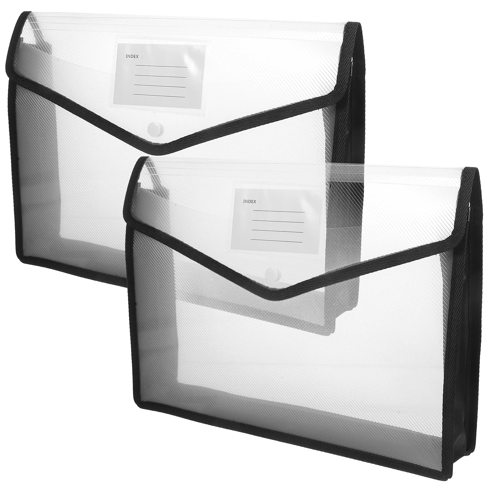 2Pcs Waterproof Document Pouch Large Capacity Buckle Closure Business File Organizer Receipt Coupon Bill Card Storage Bag