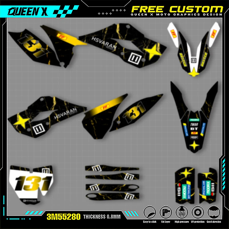 Queen X MOTOR Graphics Decal Stickers Kits For Husqvarna TC85 TC 85 2014 2015 2016 2017 006