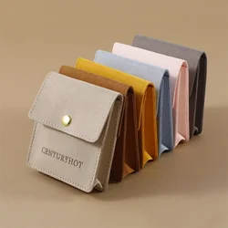 Microfiber Jewelry Packaging Pouch Gift Bags Rings Earrings Necklace Organizer Wedding Favors Snap-Button Bag Storage Bags
