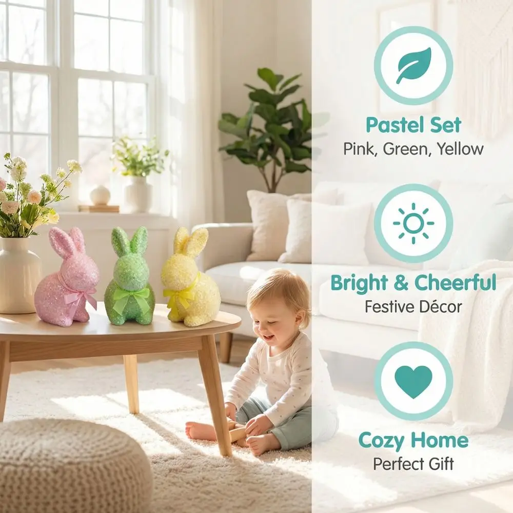 

Красочная пасхальная фигурка кролика, имитация зайца, ручная работа, украшение для Пасхи, милый мультяшный кролик, фигурка для пасхальной вечеринки