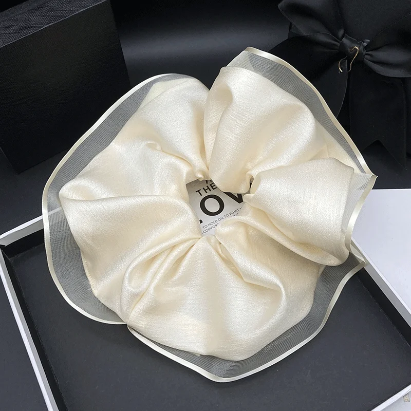 

Новая большая петля для волос, высококачественная сетка, пучок из пряжи, цветочный пучок для волос, пучок-котлетка, резинка для волос, петля-«круассан»