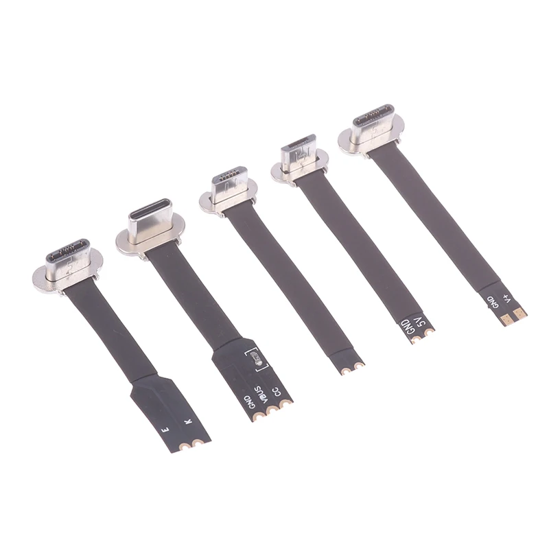 Type-C Micro USB Connector FPC 2Pin 3Pin Soft Flat Cable Male Fast Charge Wire Extention For Phone