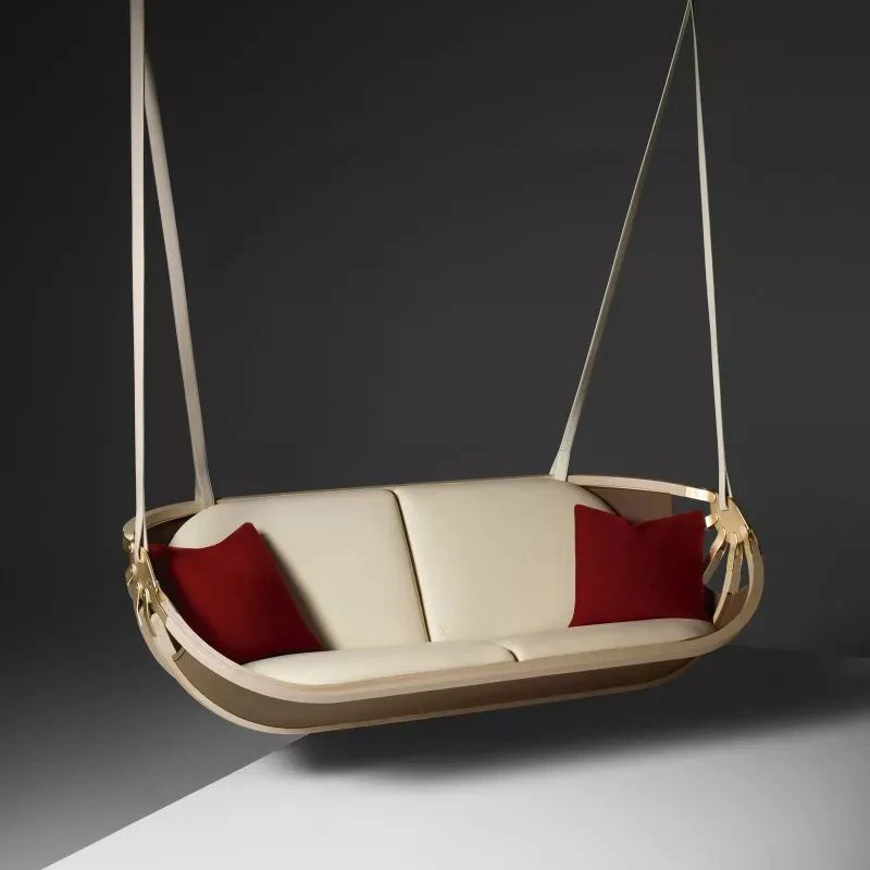 Haute couture outdoor hanging chair high-end villa terrace swing outdoor leather swing chair