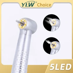 5 LED Dental Handpiece Lights with Water Spray Air Turbine High Speed Stainless Steel Ceramic Bearing Push Button Dentistry Tool