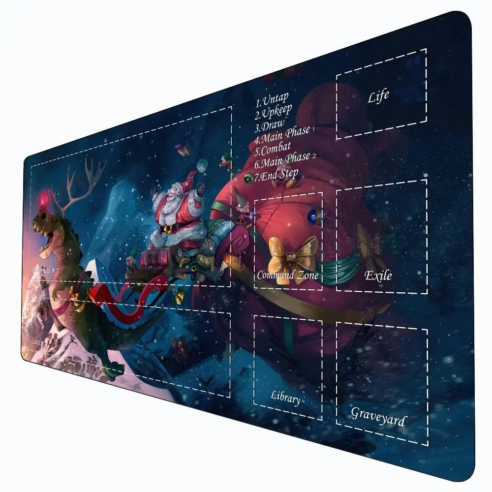 

Игровой коврик Magic Card с зоной. Уникальный игровой коврик на тему Санта-Клауса mtg. Настольный коврик Commander Playmat, подходящий для сбора игр.