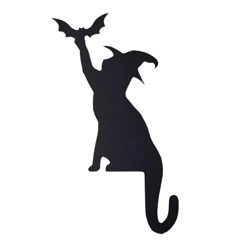 Halloween Door Corner Decor Halloween Front Door Decorations Wooden Crafts Halloween Gothic Witch Black Cat Bat Decor For