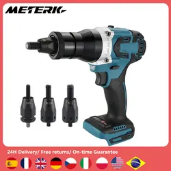 Powerful Brushless Electric Rivet Nut Machine Kit Automatic Electric Riveter Set Riveting Tool with Riveter Heads Tools