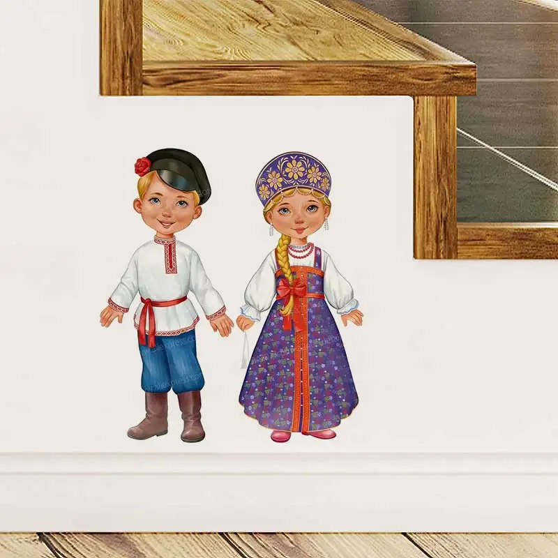 Russian Style Kindergarten And School Decorative Poster Stickers Children's Room Decorations Educational Theme Wall Art AA259