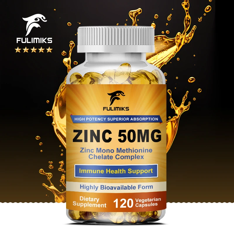 

Капсулы из чистого цинка премиум-класса, 50 мг, высокая абсорбция, повышает иммунитет, антиоксидант, кожа, когнитивное здоровье